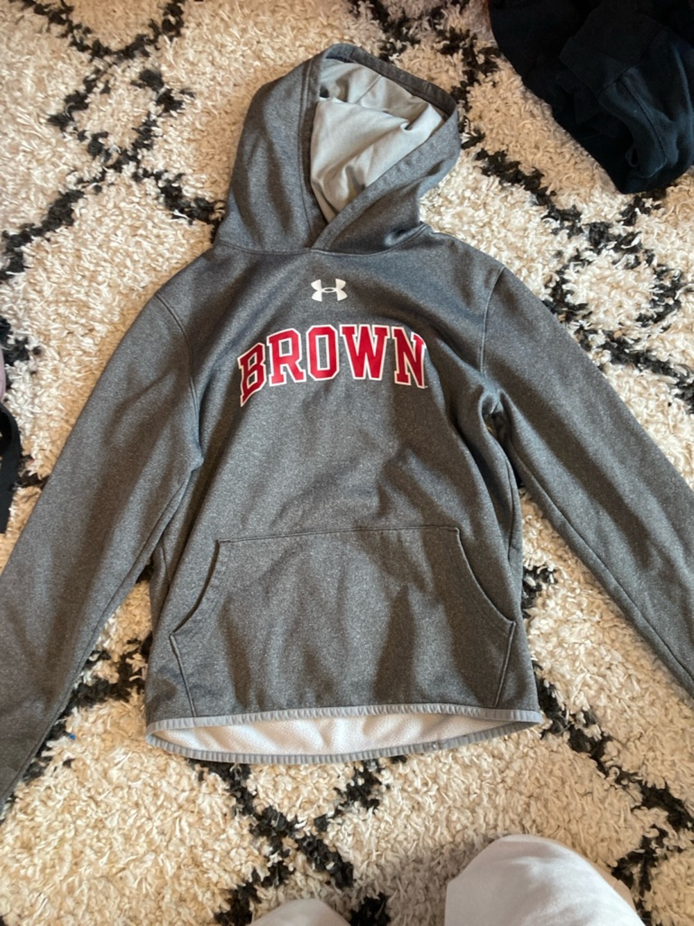 Under Armour Gray Hoodie with Red 'BROWN' Logo